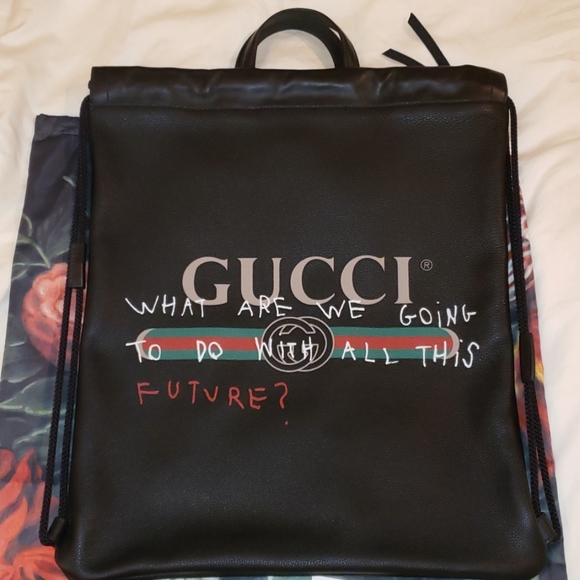 Gucci BackPack Black Leather with Large Logo Limited Edition main image 12